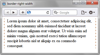 Применение свойства border-right-width