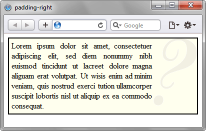 Применение свойства padding-right
